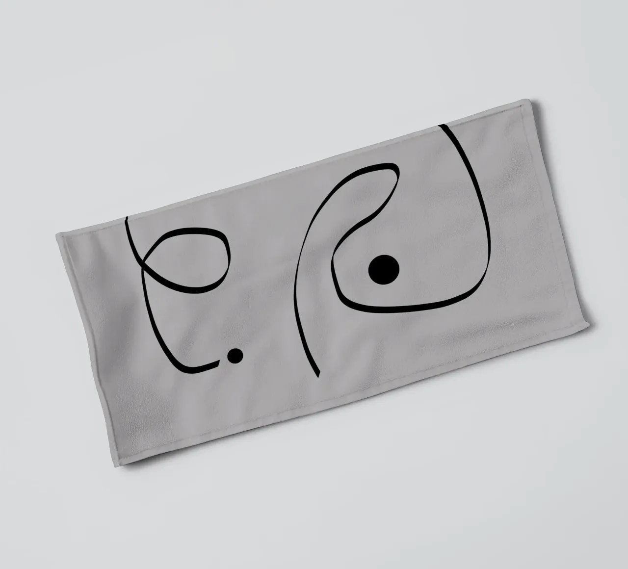 Figure with lines in taupe I Handtuch von Imaginative