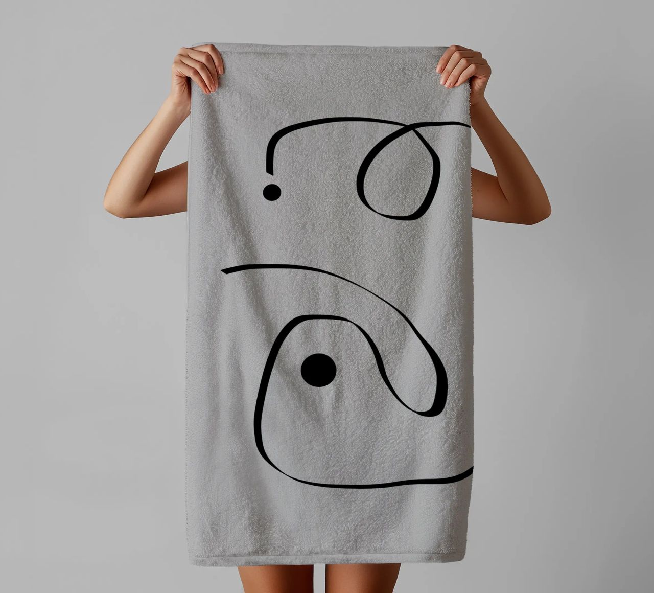 Figure with lines in taupe I asciugamano da bagno da Imaginative