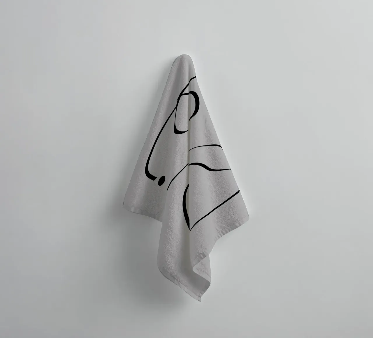 Figure with lines in taupe I Handtuch von Imaginative