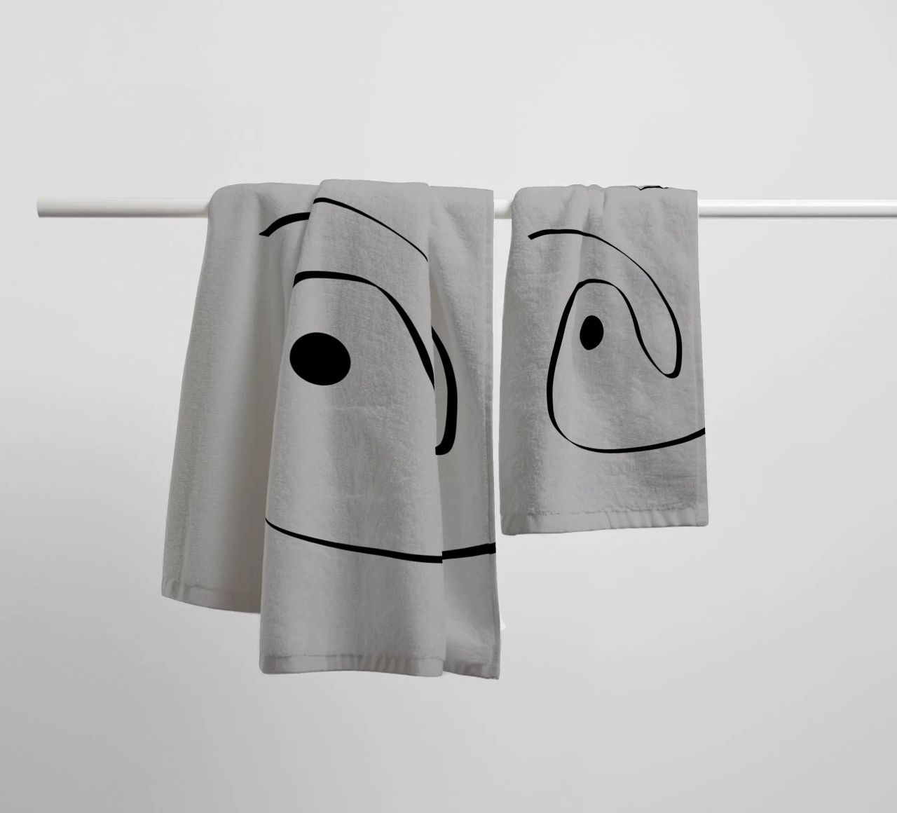 Figure with lines in taupe I asciugamano da bagno da Imaginative