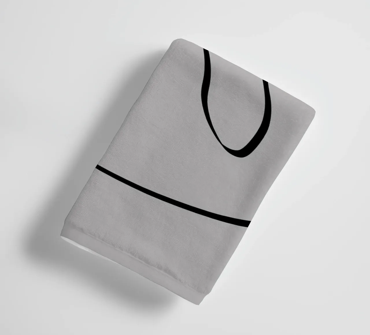 Figure with lines in taupe I Handtuch von Imaginative