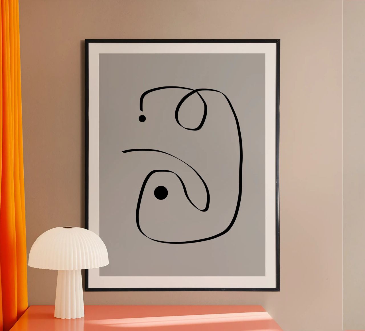 Figure with lines in taupe I carta hahnemühle da Imaginative