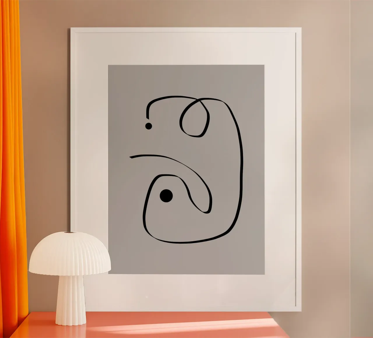 Figure with lines in taupe I Hahnemühle von Imaginative