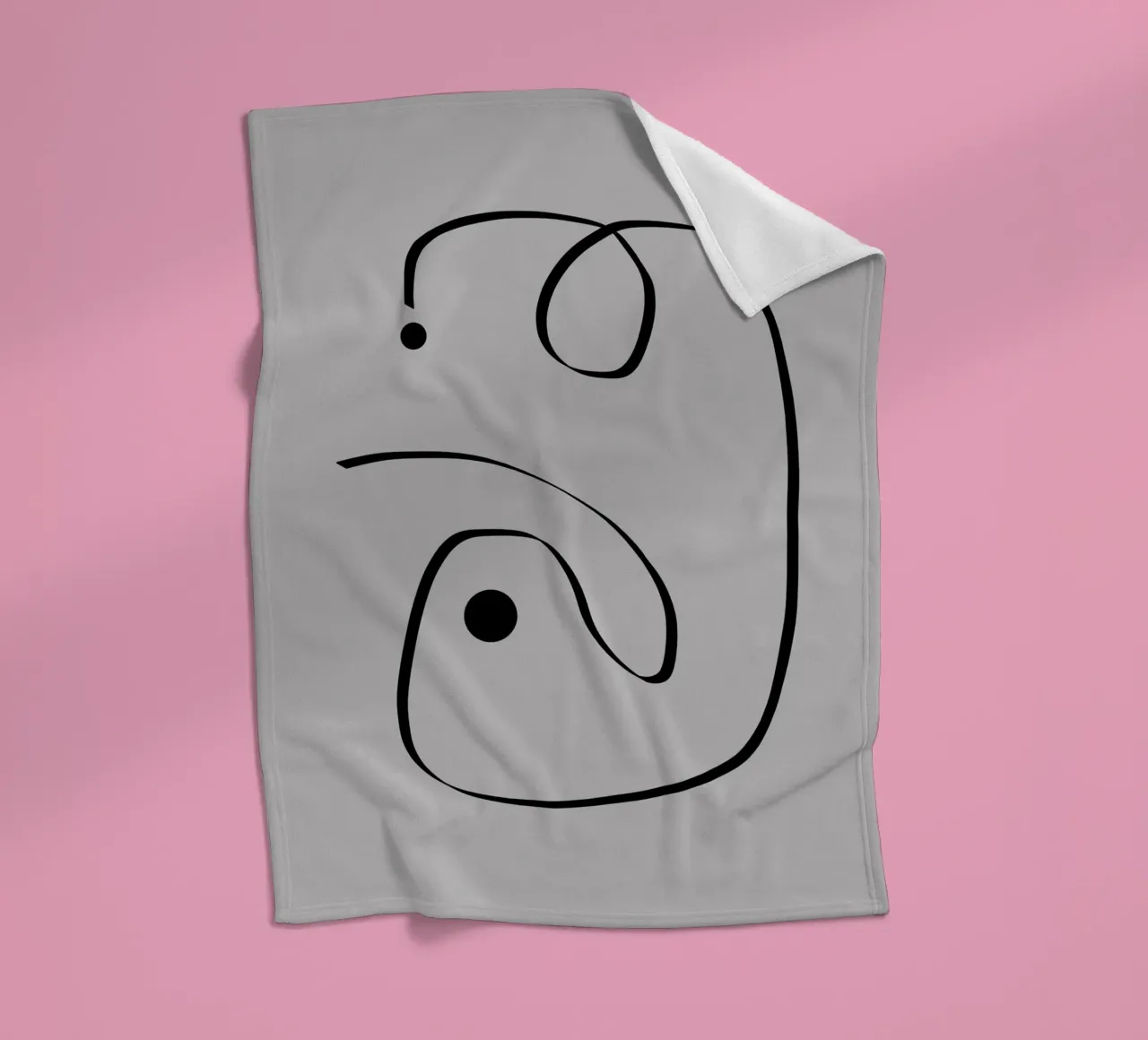 Figure with lines in taupe I Fleecedecke von Imaginative