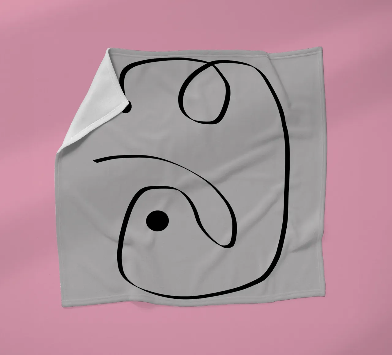 Figure with lines in taupe I fleece blanket by Imaginative