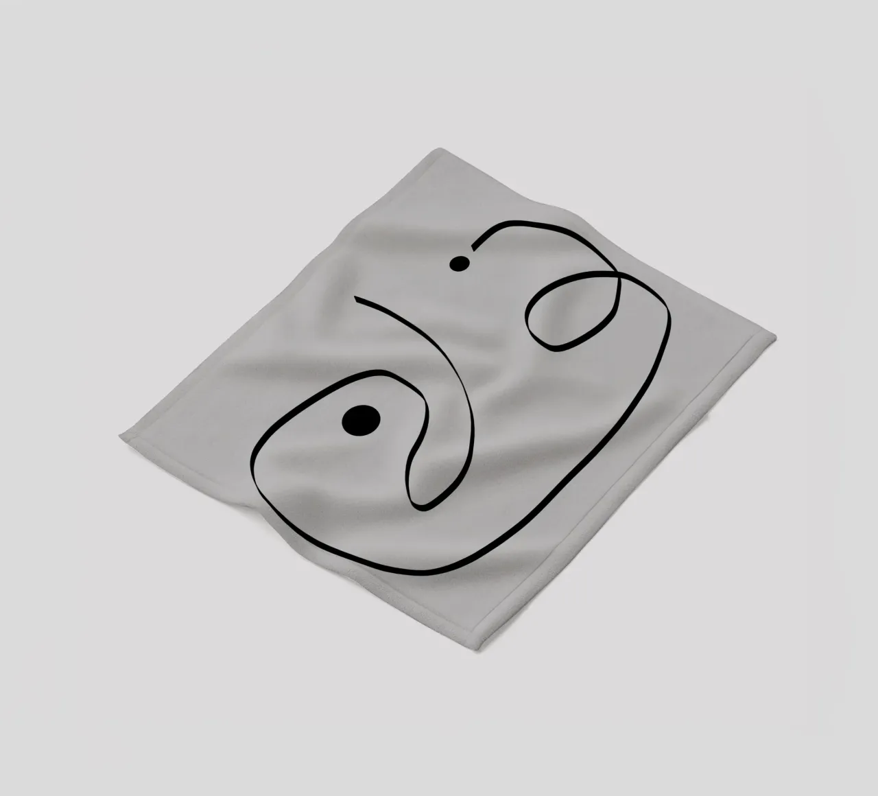 Figure with lines in taupe I fleece blanket by Imaginative