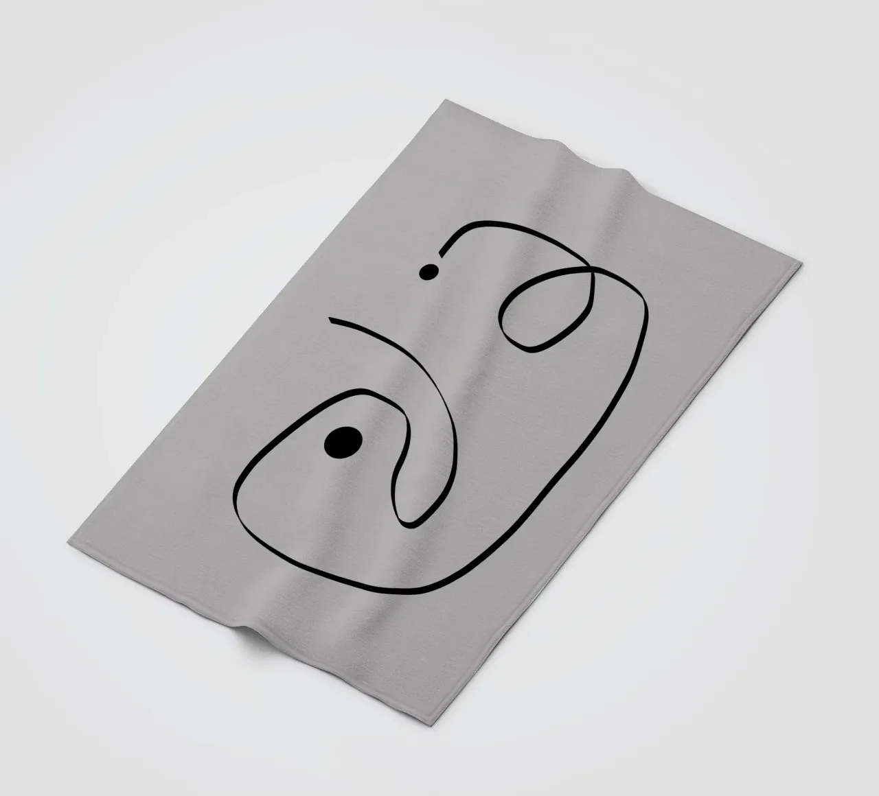 Figure with lines in taupe I fleece blanket by Imaginative