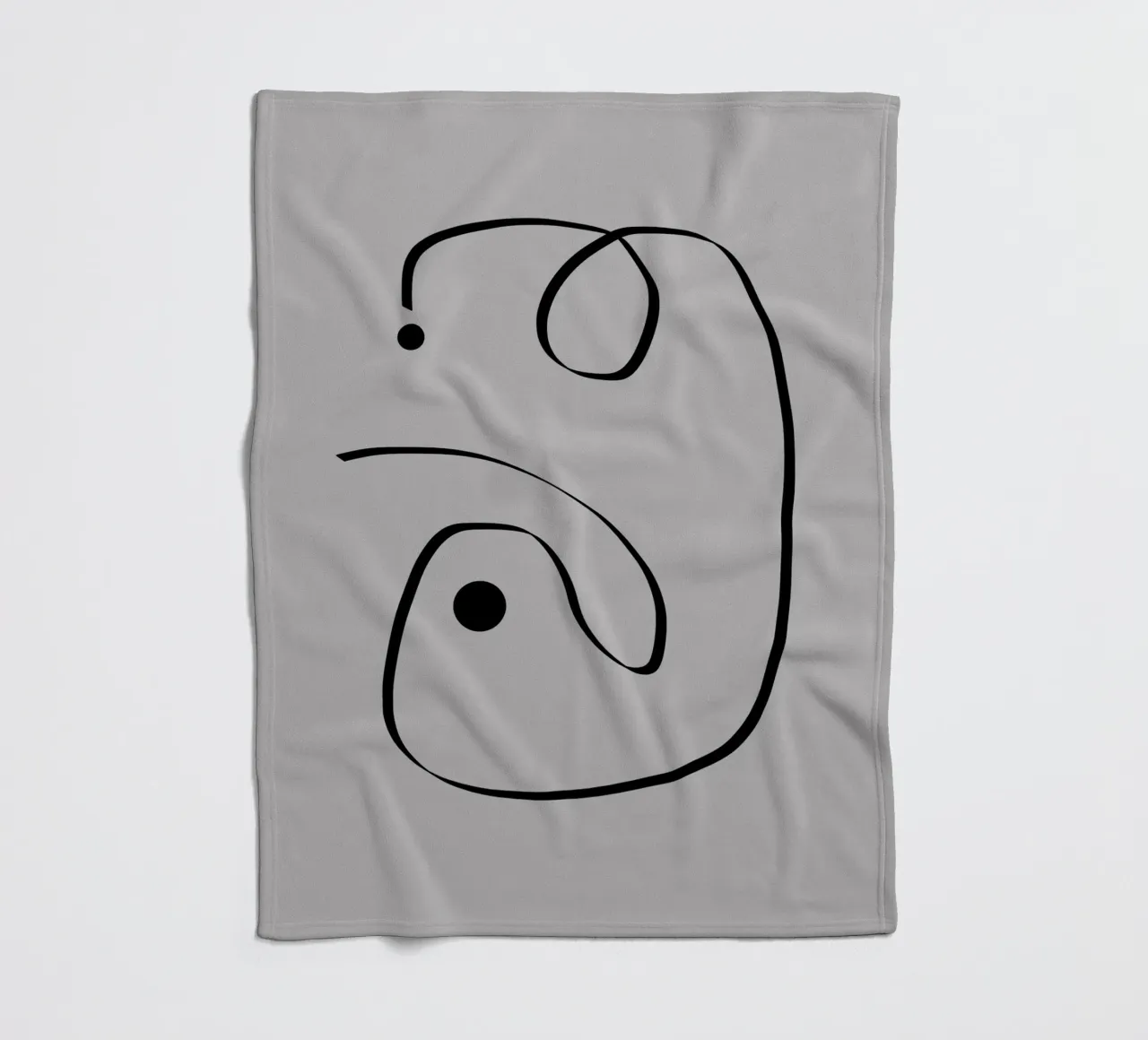 Figure with lines in taupe I fleece blanket by Imaginative