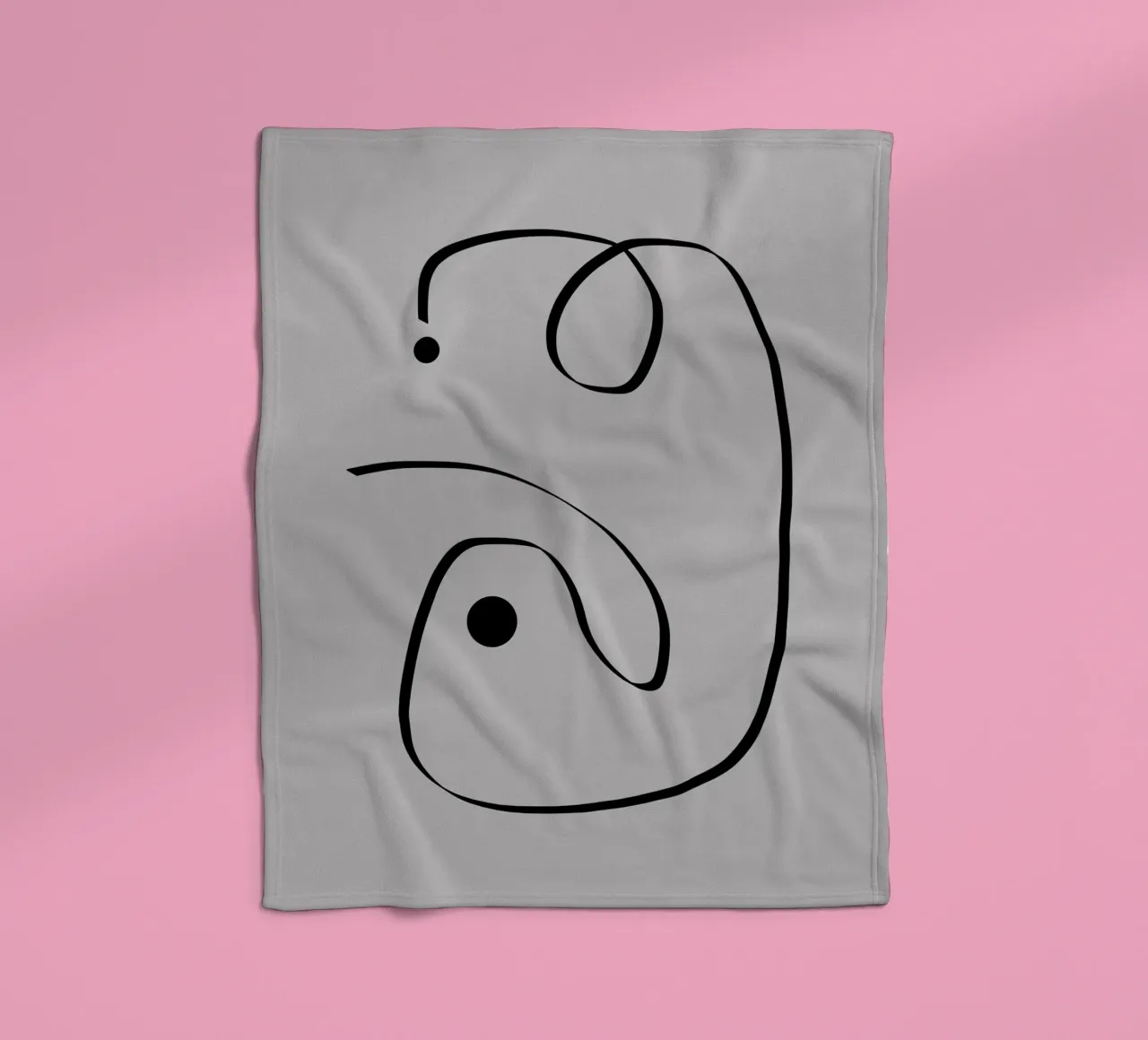 Figure with lines in taupe I fleece blanket by Imaginative