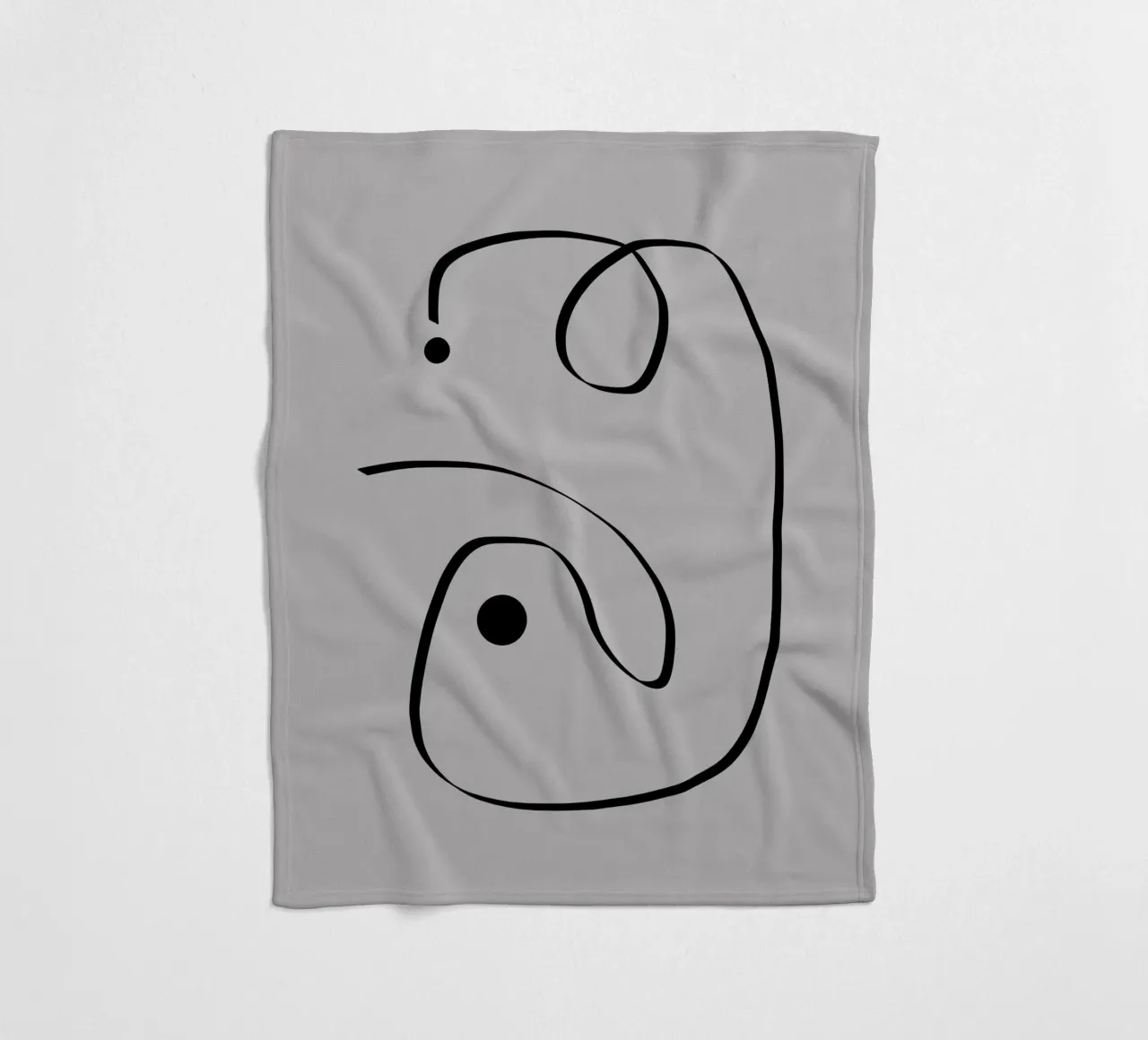 Figure with lines in taupe I fleece blanket by Imaginative