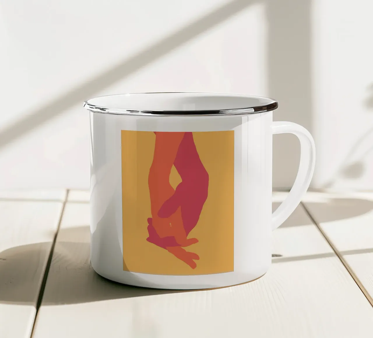 Tenersi per mano tazza in smalto da ThingDesign
