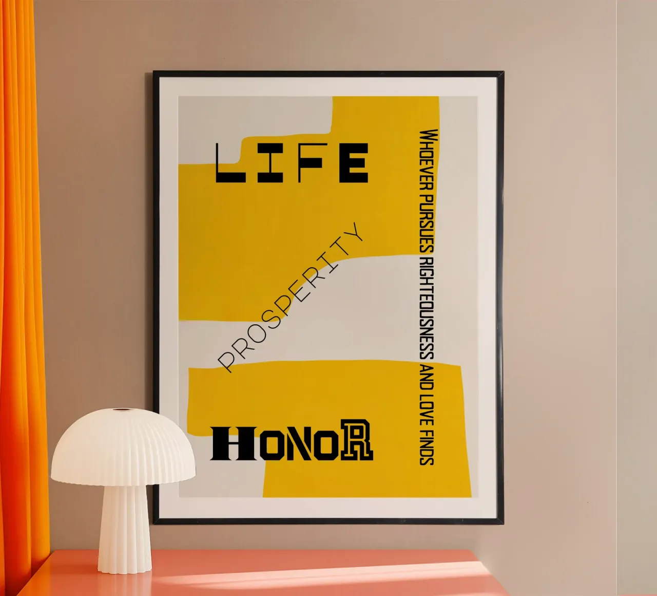 Versetto biblico Vita, prosperità e onore poster da Little Dean