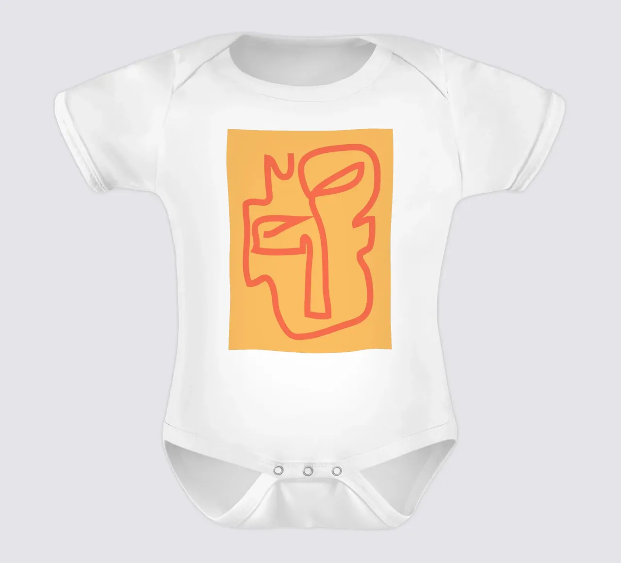 Minimaal abstract gezicht babyrompertje korte mouwen van ThingDesign