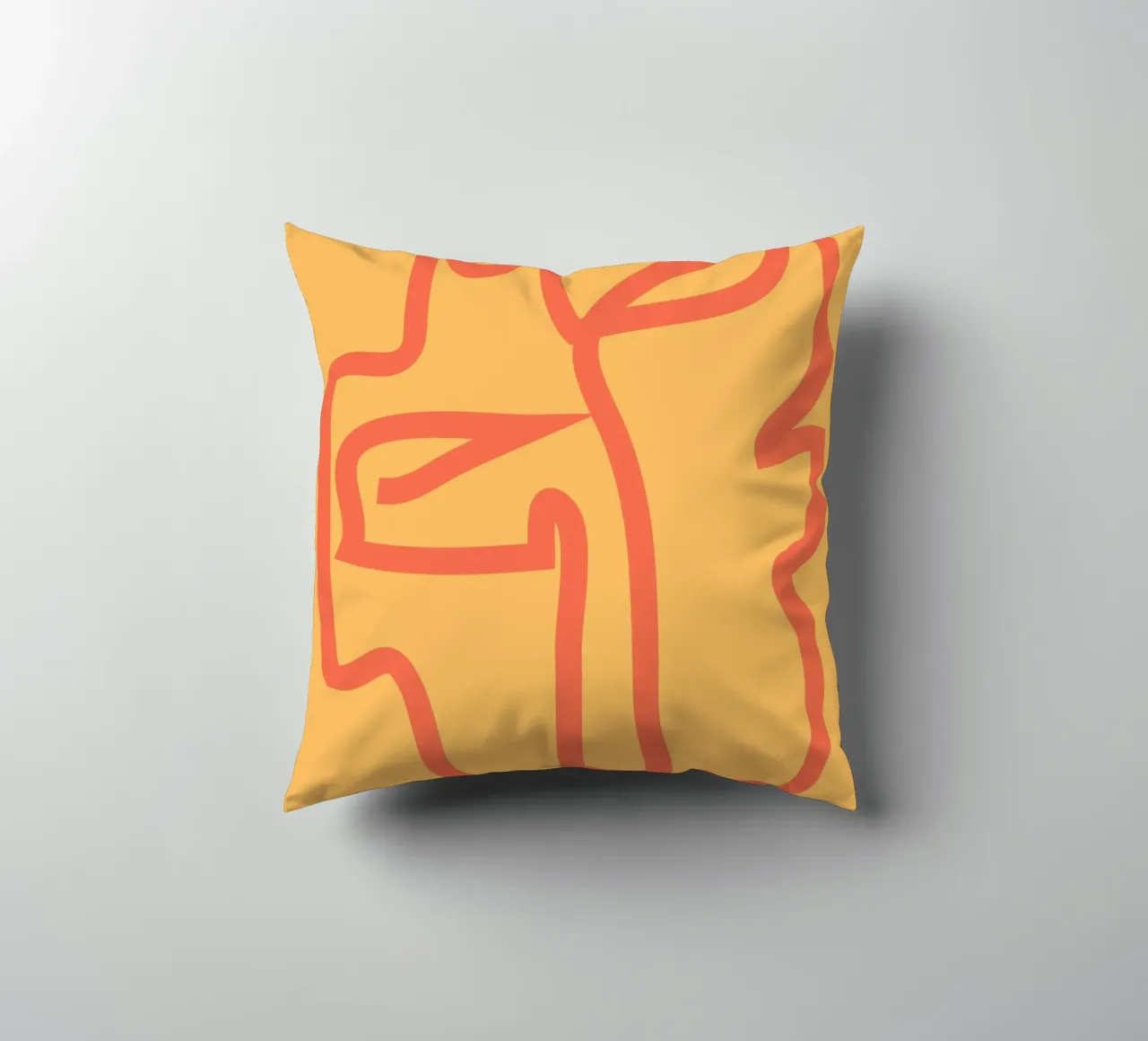 Minimal Abstract Face decorative cushion by ThingDesign