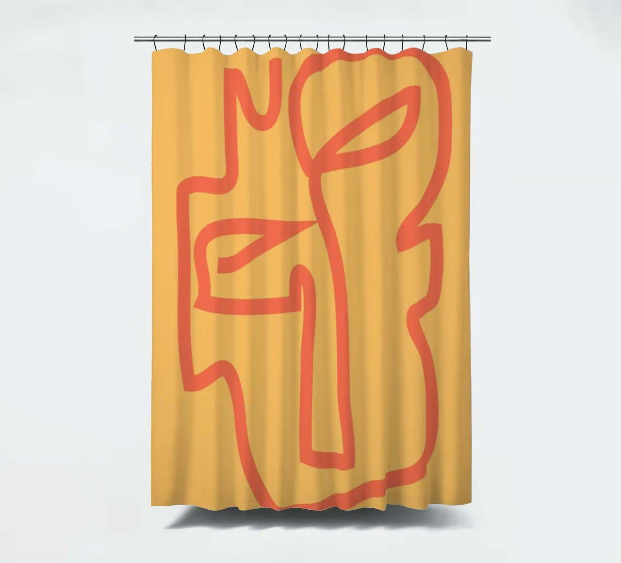 Minimales abstraktes Gesicht Duschvorhang von ThingDesign