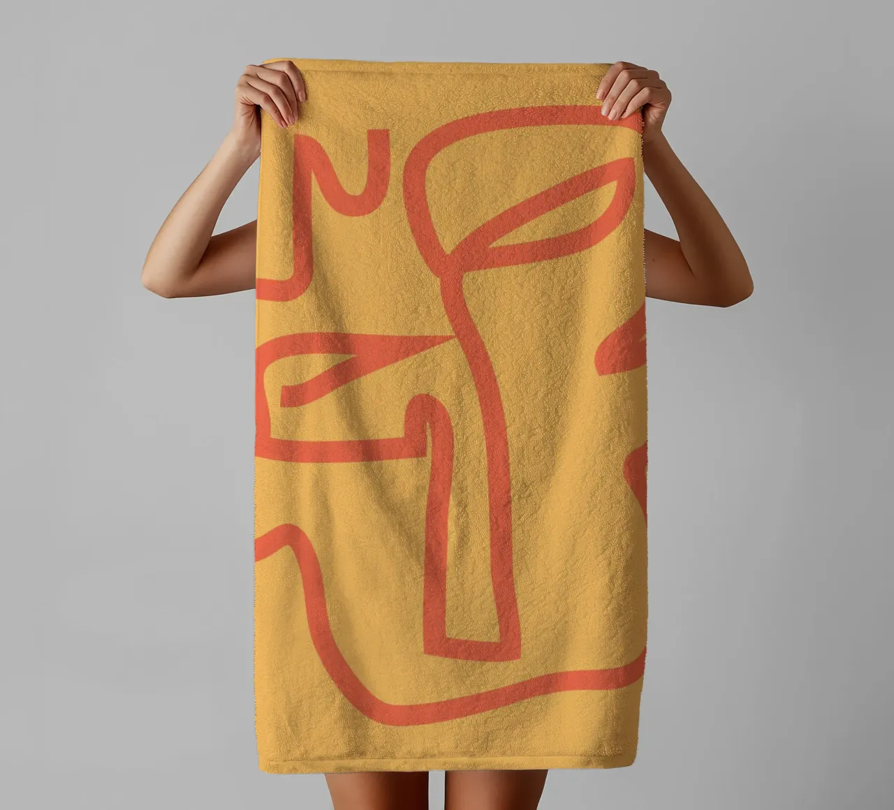 Minimal Abstract Face towel by ThingDesign