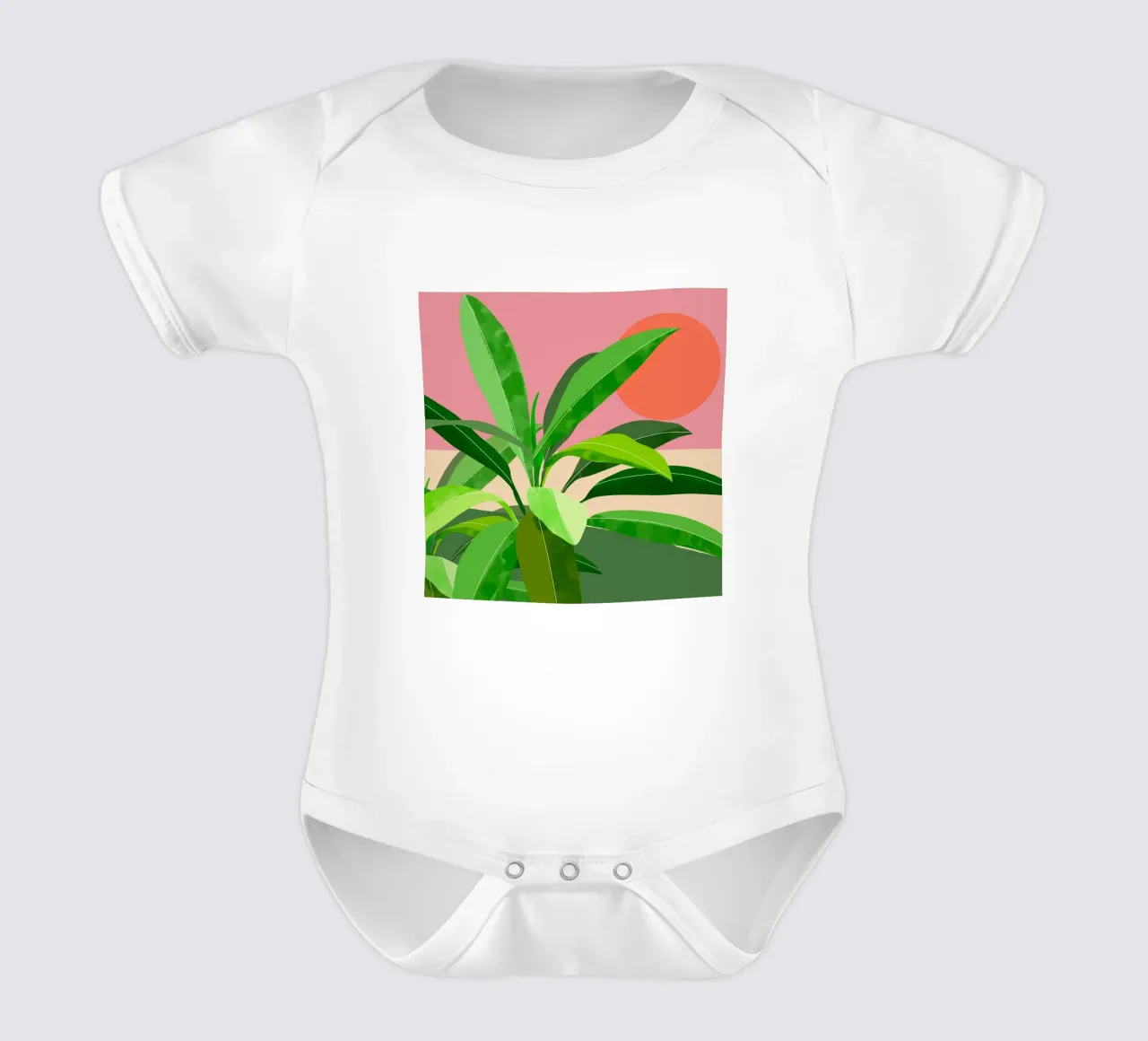 Pianta tropicale body neonato maniche corte da ThingDesign