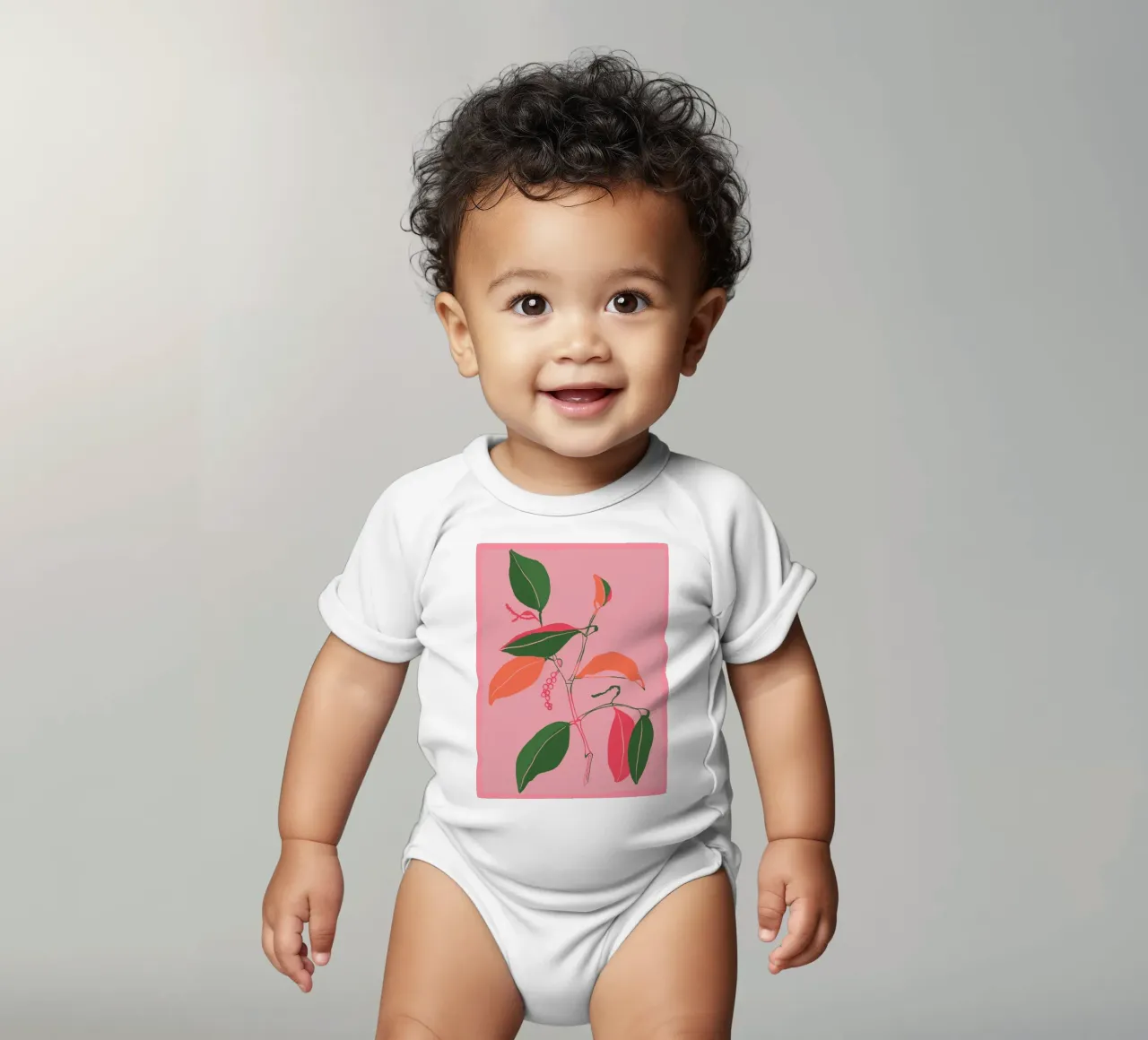 Impianto minimale colorato body neonato maniche corte da ThingDesign