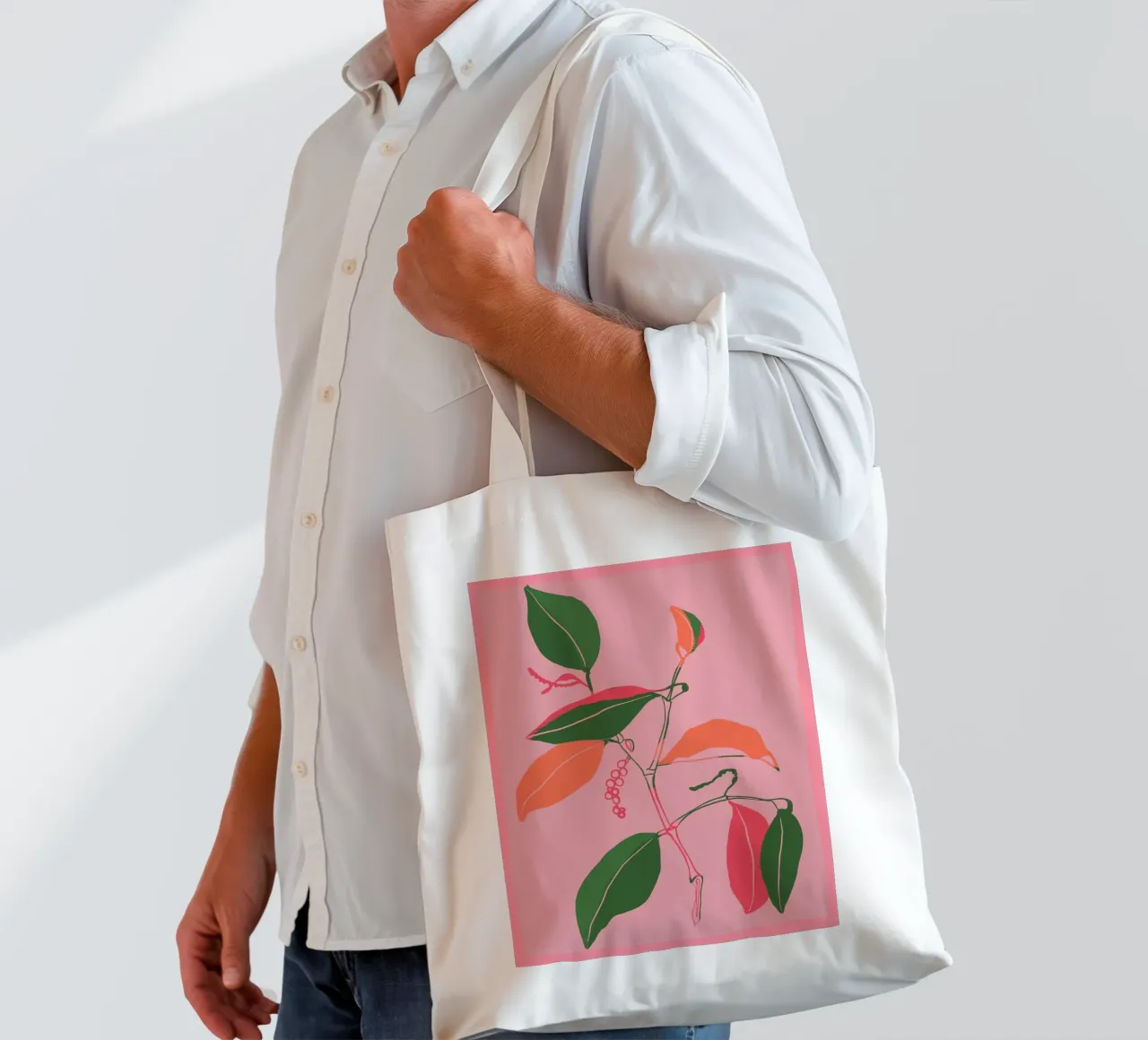 Impianto minimale colorato borsa in juta da ThingDesign