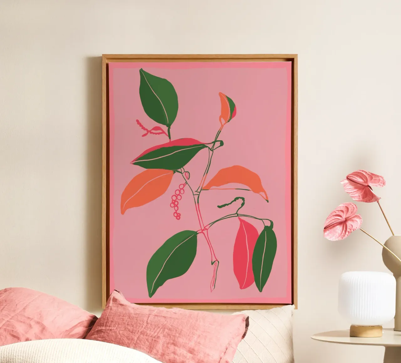 Impianto minimale colorato tela con Cornice a cassetta da ThingDesign