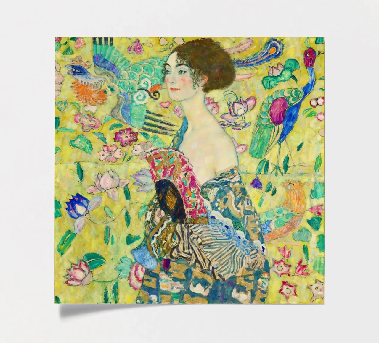 Lady with a Fan by Gustav Klimt sticker sheet by Venus Art