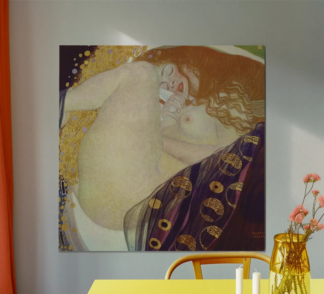 Danaë by Gustav Klimt (1907-08) - Erotic Symbolist Art Print poster by Gustav Klimt ART Prints