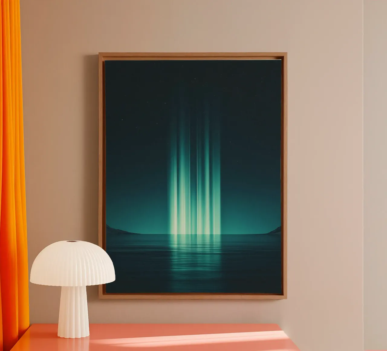 Bagliore mistico Aurora boreale tela con Cornice a cassetta da Katja Stehle Design