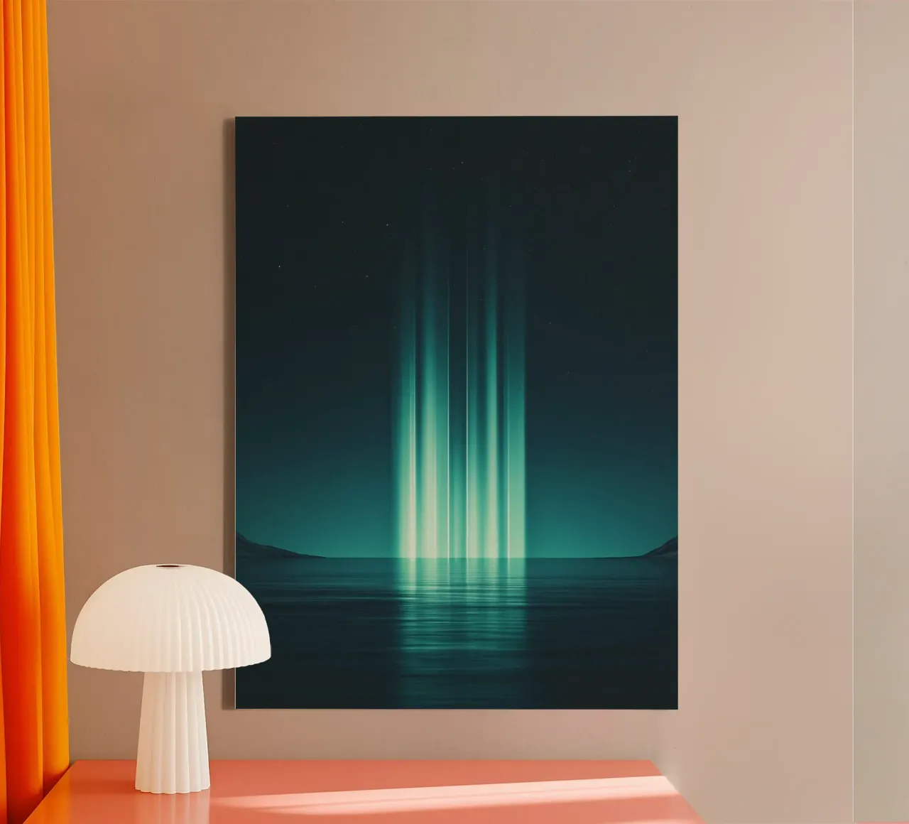 Bagliore mistico Aurora boreale tela con Cornice a cassetta da Katja Stehle Design