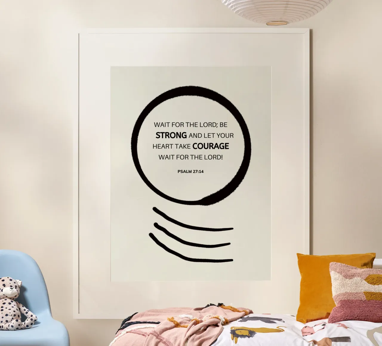 Versetto biblico Salmo 2714 poster da Little Dean