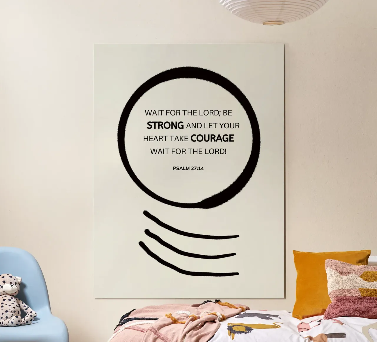Versetto biblico Salmo 2714 poster da Little Dean