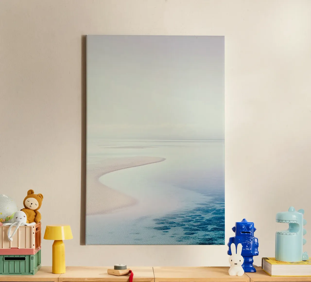 Kustzandrug en helder water canvas van Indigo Tides Art