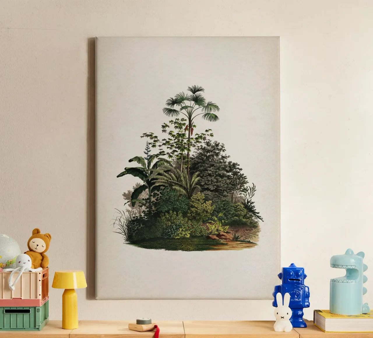 Vintage Martius 4 Mauritia Aculeata canvas met Baklijst van Vintage Print Collection