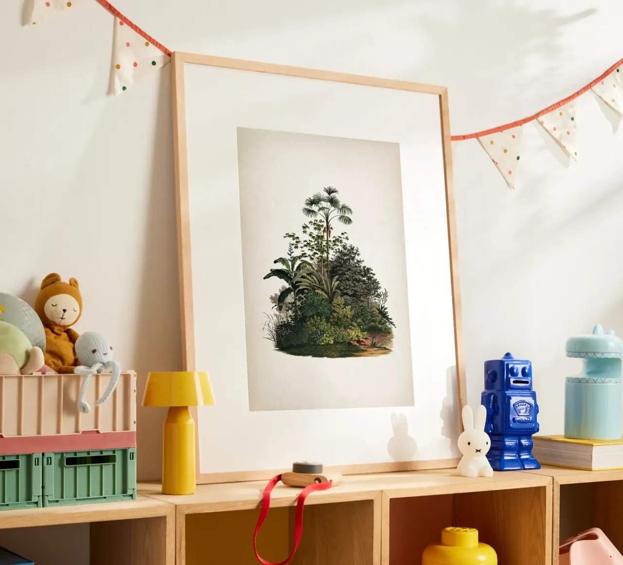 Vintage Martius 4 Mauritia Aculeata poster con telaio in legno da Vintage Print Collection