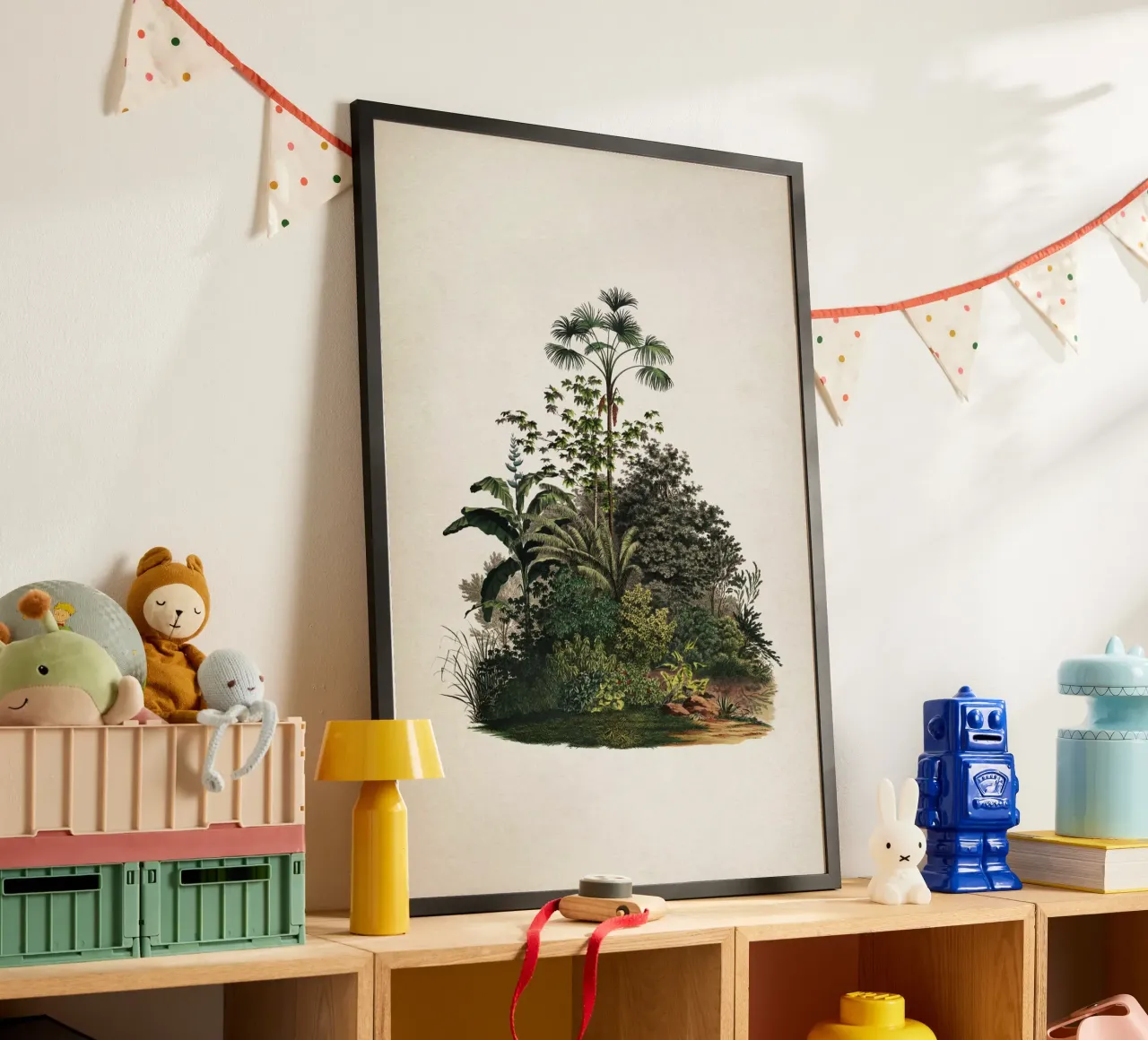 Vintage Martius 4 Mauritia Aculeata poster con telaio in legno da Vintage Print Collection