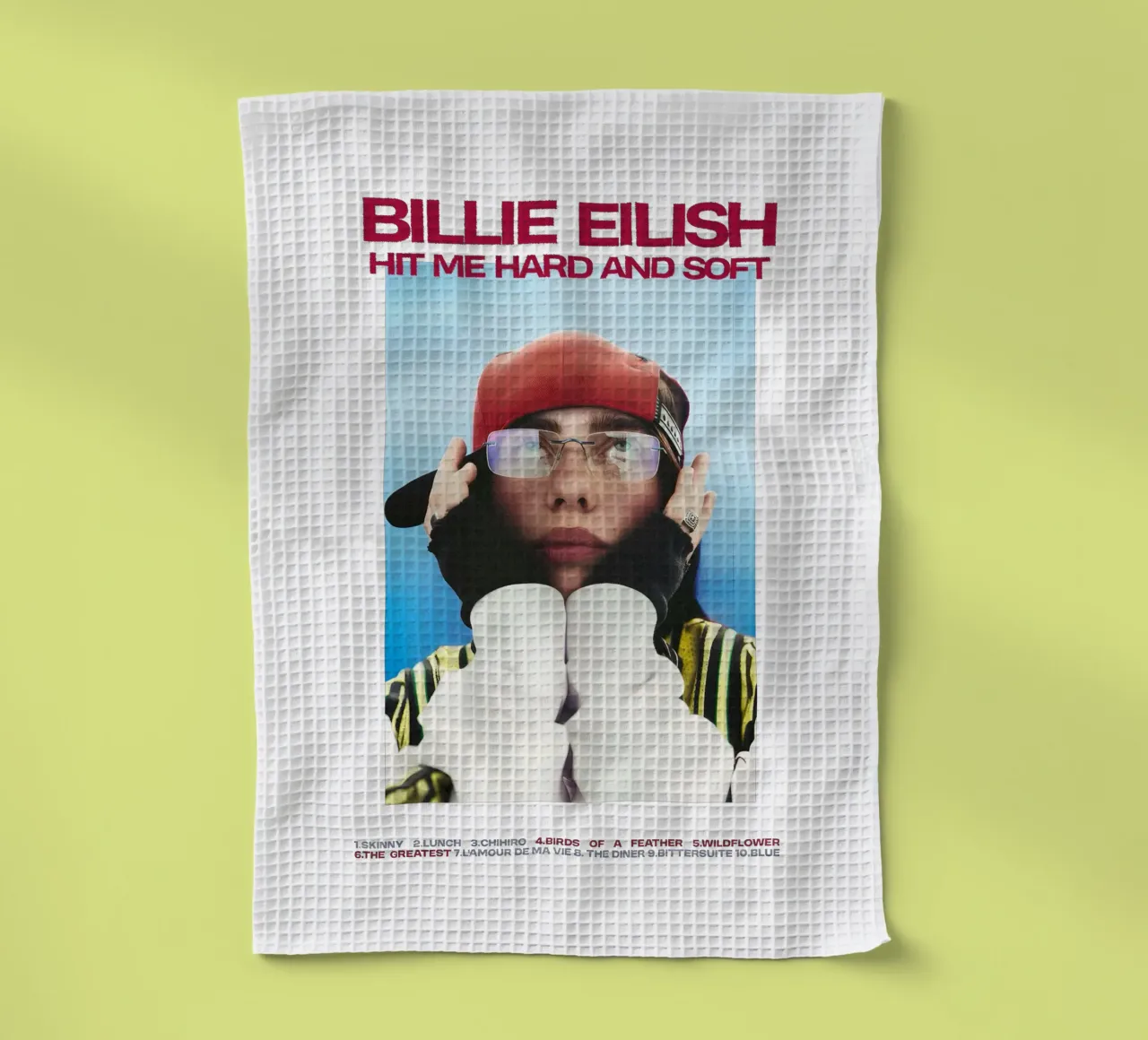 Hit Me Hard and Soft Billie Eilish canovaccio da cucina da Attaboy Dsgn