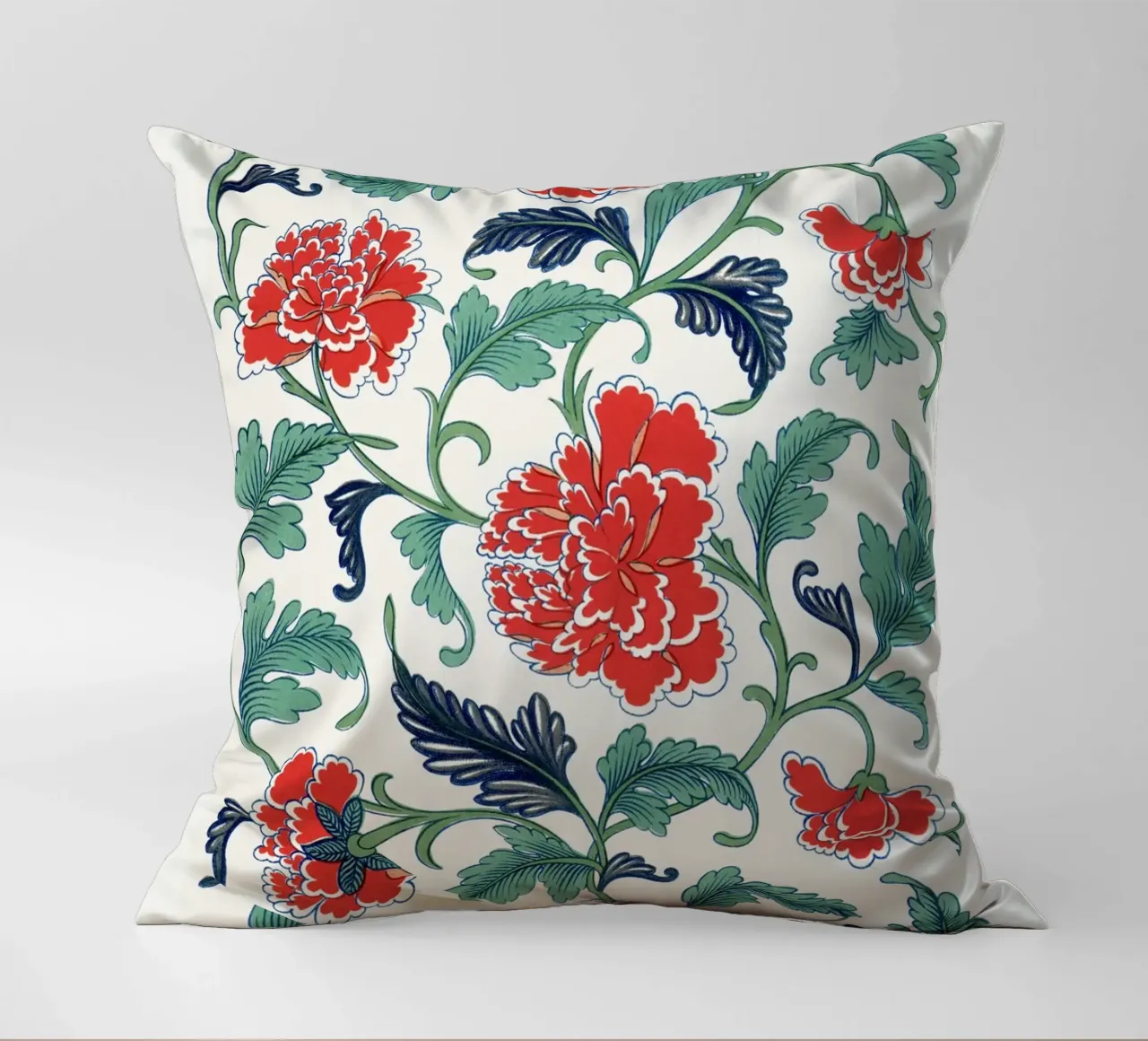 Red floral pattern, Examples of Chinese cuscino da vintageshop