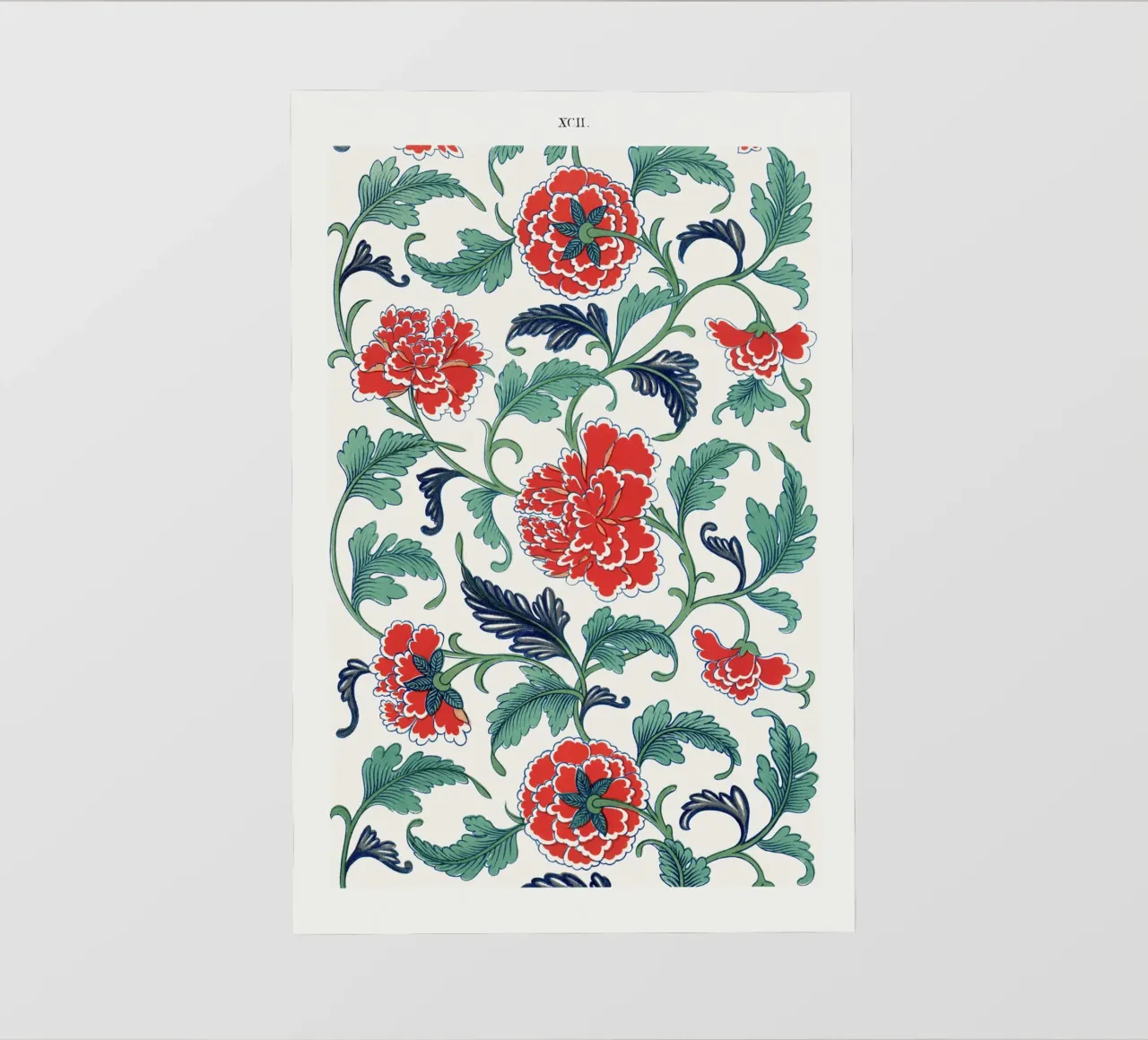 Red floral pattern, Examples of Chinese telo in pvc da vintageshop
