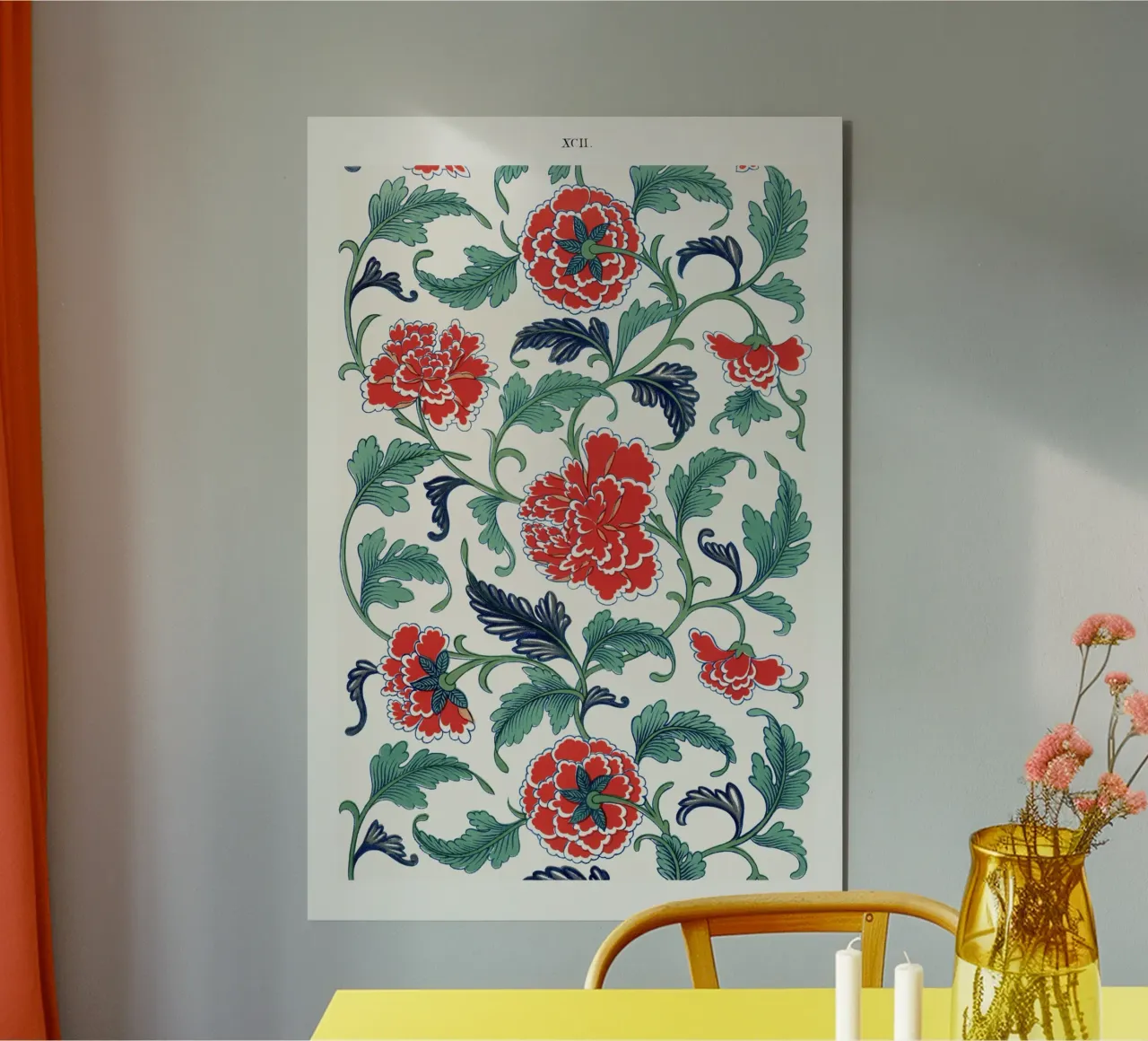 Red floral pattern, Examples of Chinese alluminio dibond da vintageshop