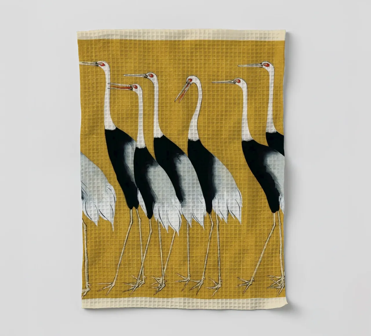 A traditional portrait of a flock of beautiful Japanese canovaccio da cucina da vintageshop