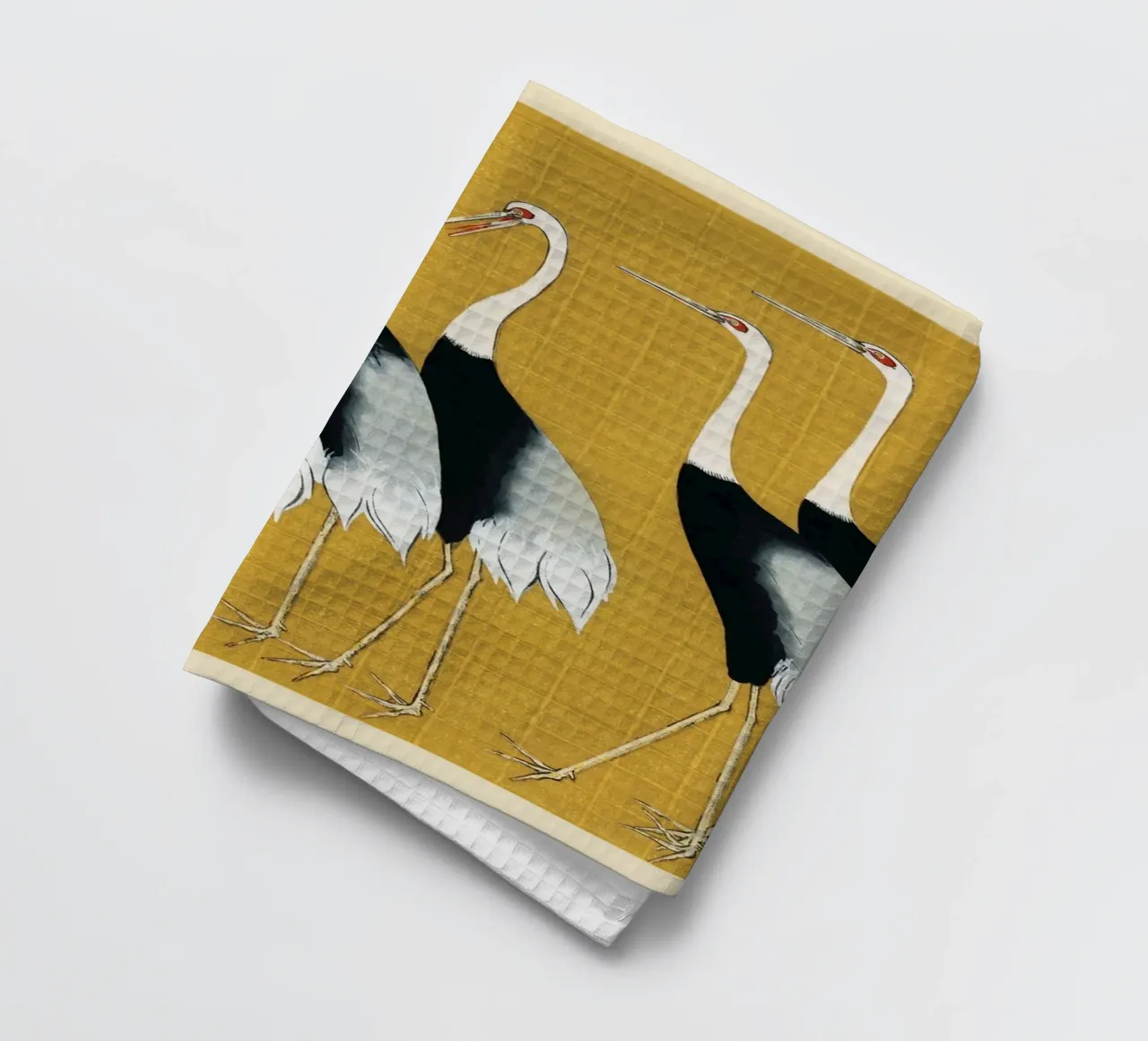 A traditional portrait of a flock of beautiful Japanese canovaccio da cucina da vintageshop