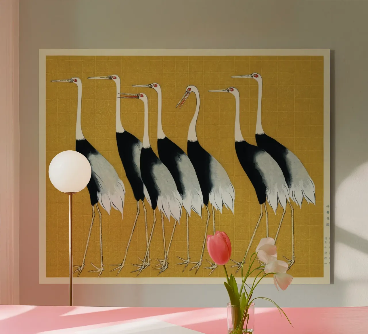 A traditional portrait of a flock of beautiful Japanese plexiglass da vintageshop