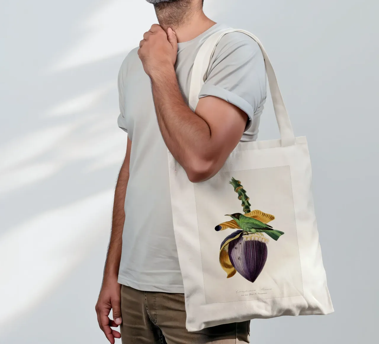 Treecreeper bird painting. borsa in juta da vintageshop