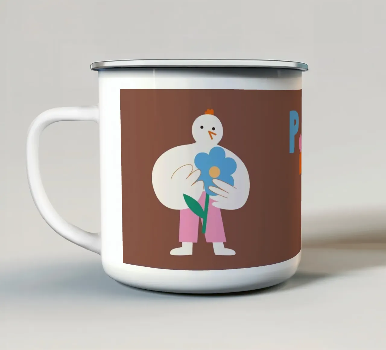 Piep Emaille Tasse von Susann Stefanizen