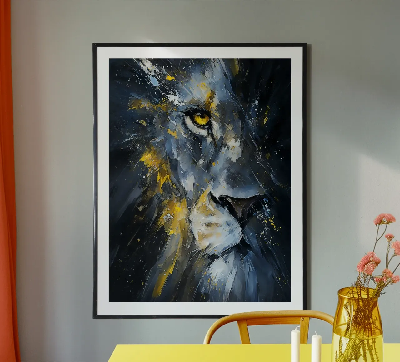 Lion Modern poster con telaio in legno da Mateo
