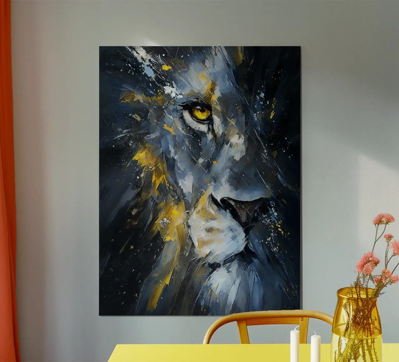 Lion Modern poster con telaio in legno da Mateo