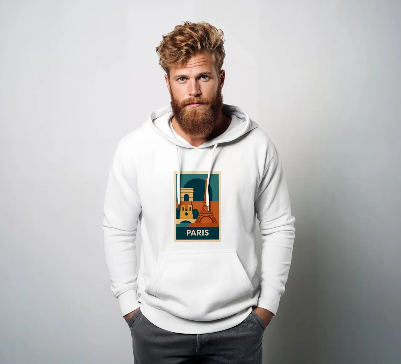 Paris graphique - Contrasting icons hoodie by JETLAG | affiches voyage