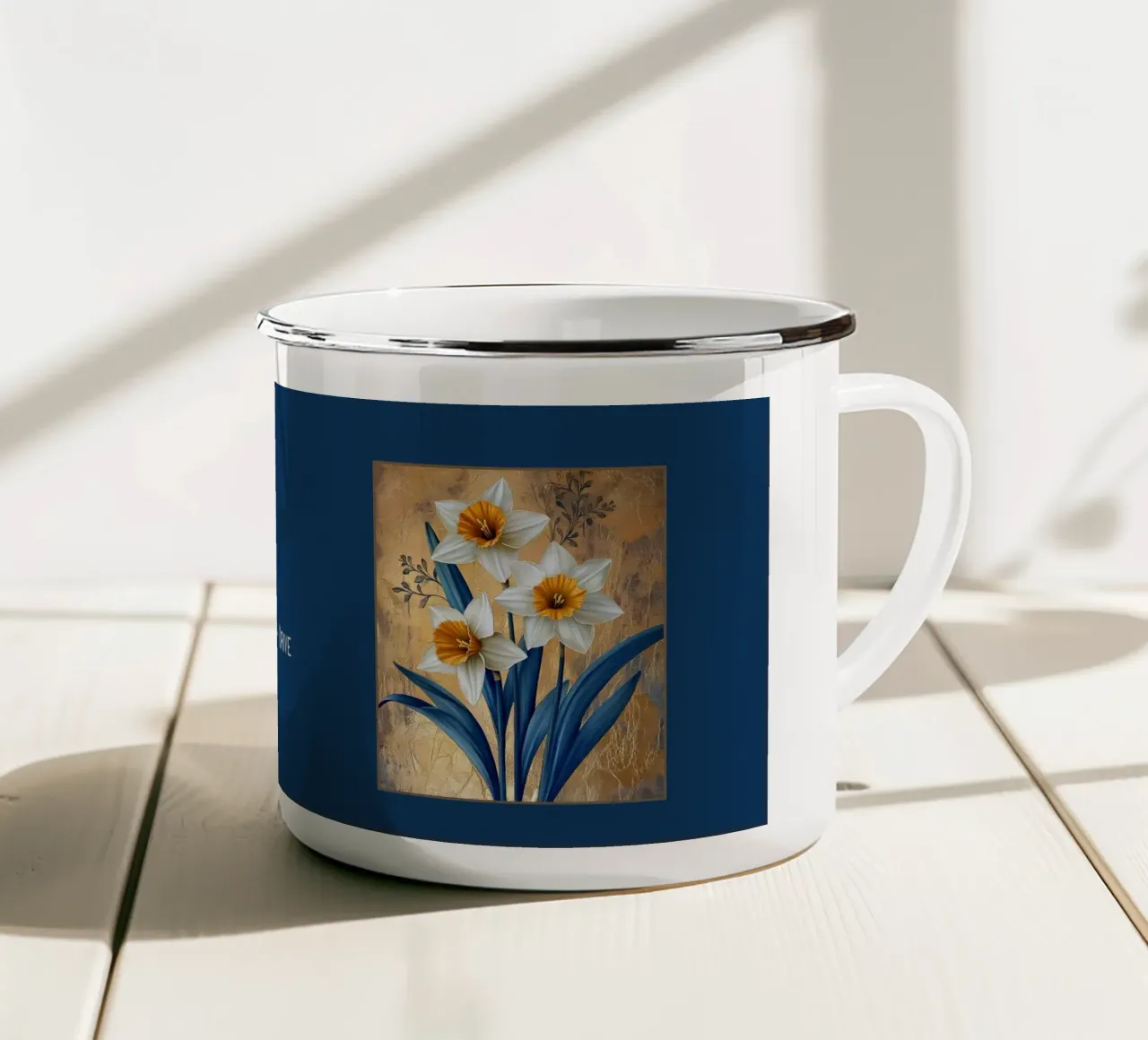 I fiori dei segni zodiacali: Ariete - Narciso tazza in smalto da Art-Nouveau-Dsg