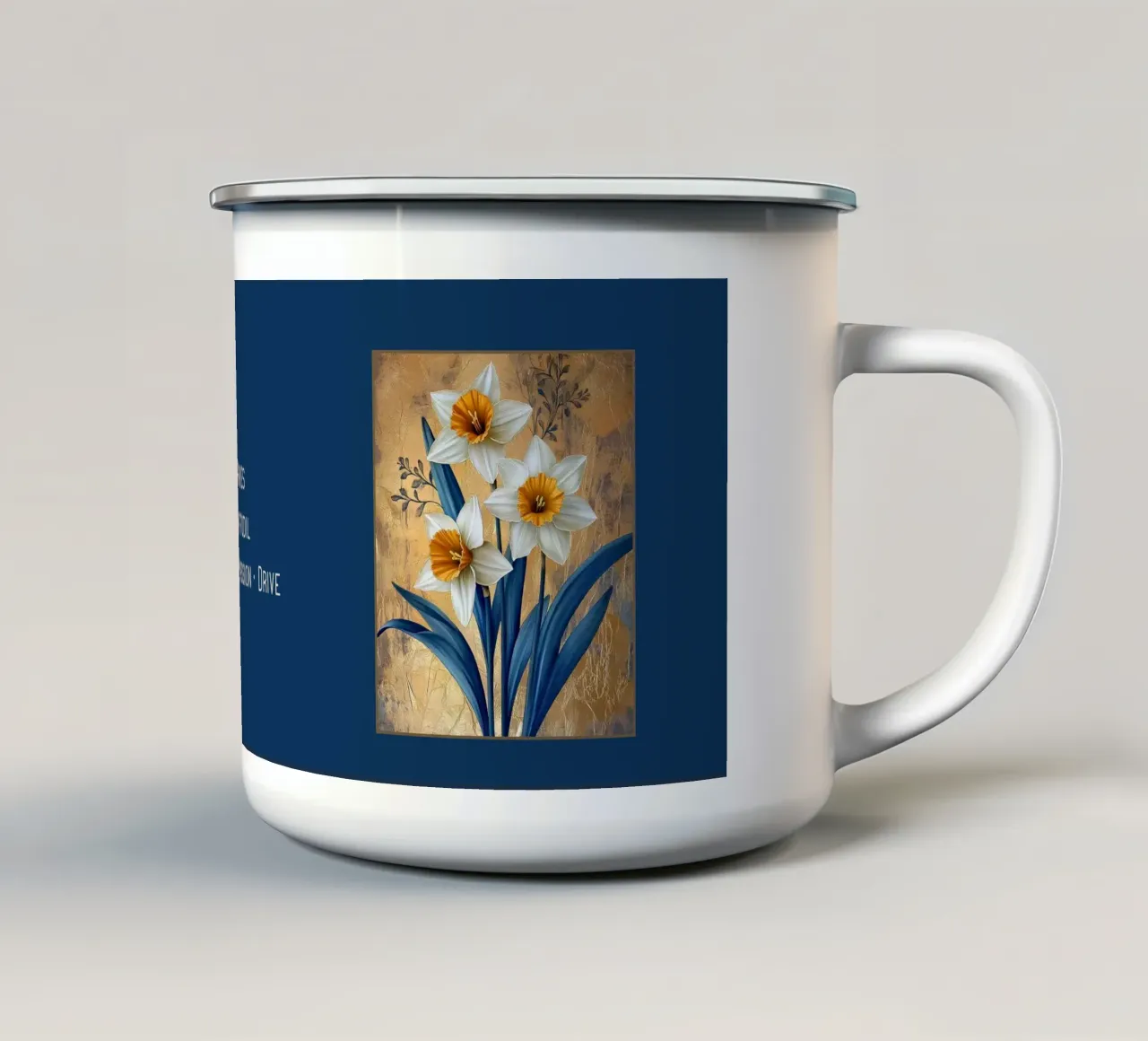 I fiori dei segni zodiacali: Ariete - Narciso tazza in smalto da Art-Nouveau-Dsg