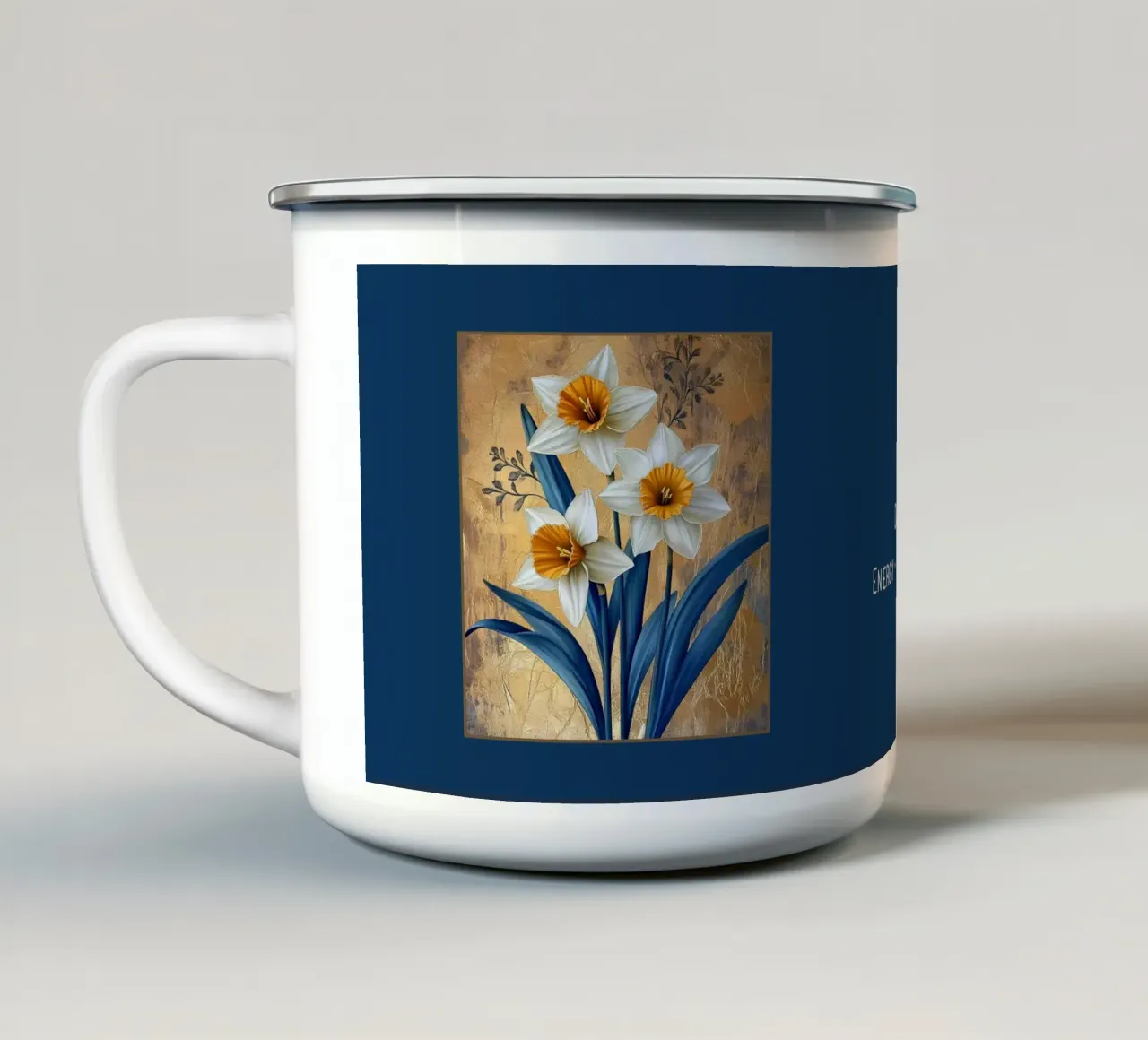 I fiori dei segni zodiacali: Ariete - Narciso tazza in smalto da Art-Nouveau-Dsg