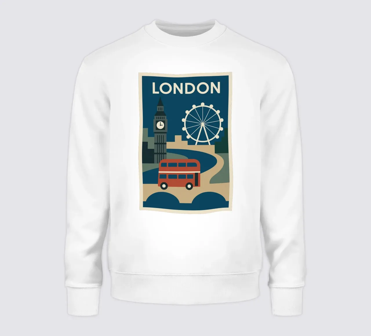 Londra minimal - L'eleganza grafica della capitale felpa da JETLAG | affiches voyage